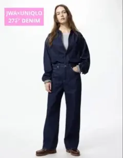 未使用級UNIQLO and JW ANDERSON ストレートデニム 27 紺
