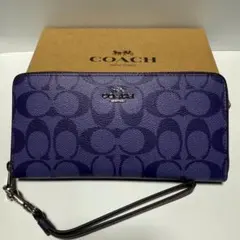 コーチ COACH 長財布 C4452 パープル シグネチャー