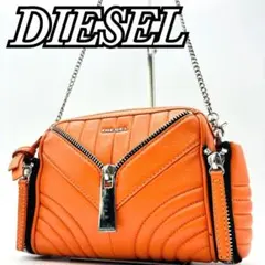 廃盤 希少色 DIESEL ディーゼル 本革 レザー ショルダーバッグ チェーン