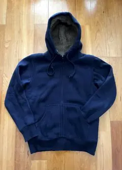 UNIQLO ボアスウェットフルジップパーカ ネイビー Mサイズ