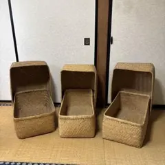 レトロ 竹行李　大中小3セット　古物まとめ売り 2026年最新】竹行李大型の人気アイテム - メルカリ