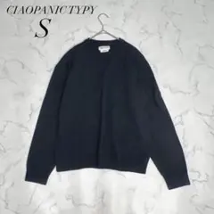 チャオパニックティピー/クルーネックニット長袖Sサイズセーターブラック系☘️のサムネイル