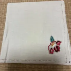 椿 刺繍 ランチョンマット オフホワイト