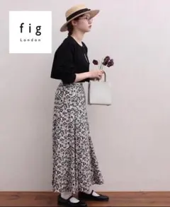 美品 fig London 花柄 ロングスカート 綿100％ 日本製　1218のサムネイル