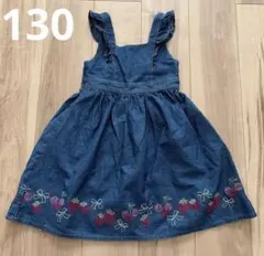 デニム刺繍ジャンパースカート