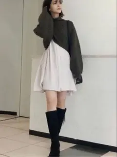 MERCURYDUO 3WAYニットセットバックティアードミニワンピース