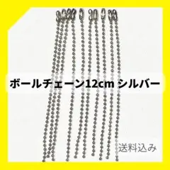 【新品未使用】ボールチェーン 12cm シルバー 10本 まとめ セット 材料