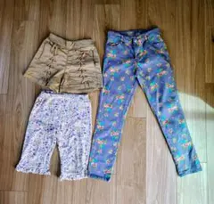 女の子　パンツまとめ売り　130 ショートパンツ　ハーフパンツ　長ズボン　花柄