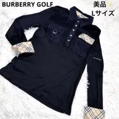 美品✨BURBERRY GOLF長袖ポロシャツ ノバチェック L 黒