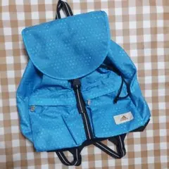 【新品未使用】アディダス　水玉模様 リュック A4対応 　軽量　マチ付き　青