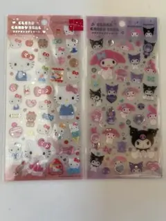 クリアキャンディシール　２枚セット　メロクロ　キティ