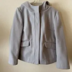 【ABAHOUSE】ショートコート フード付き 水色