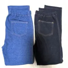 ユニクロ レギンスパンツ 2本セット デニム風のサムネイル