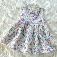 新品⭐︎petit main 花柄チュールワンピース 80 フォーマル 女の子 春