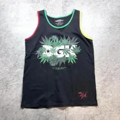 00s【DGK】マリファナタンクトップ/ラスタカラー/大麻柄/ヘンプ 黒 B系◎