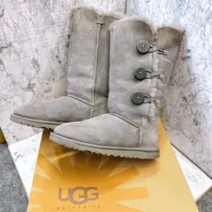 UGG ムートン ブーツ 22㎝　グレー ベイリー ボタン トリプレット　箱付