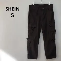 【SHEIN】シーイン　ダークブラウン カーゴパンツ 8ポケット カジュアル　S