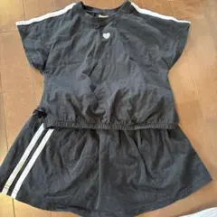 me様　petit main ブラック 半袖セットアップ 100