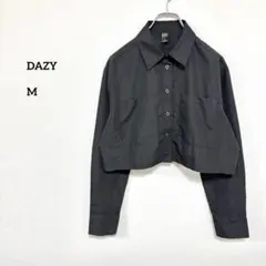 DAZY Mサイズ ショート丈ブラック黒 長袖シャツe321