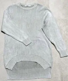 未品❣️KBF 淡いグレー 長袖セーター チュニック フリーサイズ