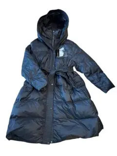 styleflyフード付きロングダウンコートブラック