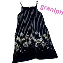 graniph 花火 キャミワンピース ネイビー