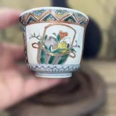 古伊万里　伊万里　染付　蕎麦猪口　そば猪口　蔵出し　江戸期　５客 古伊万里 染付 藤の図 大振蕎麦猪口 江戸期
