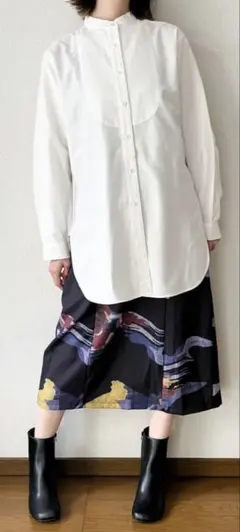 ユニクロ　イネス　コラボ オックスフォードスタンドカラーチュニック