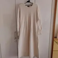 S H I P 裏起毛コットンスウェットロングワンピース Sサイズ オフホワイト