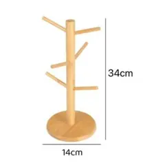 北欧風マグカップスタンド 6個掛け コップツリー 高さ34cm 角ベースのサムネイル