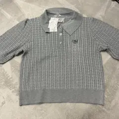 新品・グレー 半袖ニットのサムネイル
