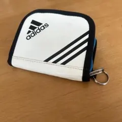 adidas ジッパー式財布 ホワイト/ブラック/ブルー