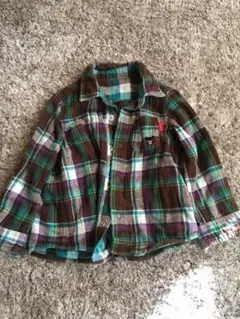 400円 ミキハウス リバーシブルチェックシャツ 90