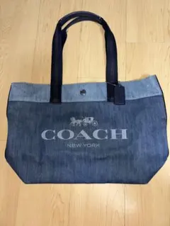 【美品】COACH 　コーチ　デニム トートバッグ