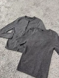 UNIQLOメリノリブクルーネックショートカーディガンクルーネックセーター
