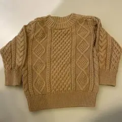 après les cours ベージュ ケーブルニット 80