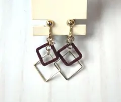 【本日限定】イヤリング　ダイヤ型　揺れる　ゴールド