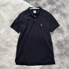 【王道】ブルックスブラザーズ スリムフィット ポロシャツ S 黒 金ロゴ 刺繍