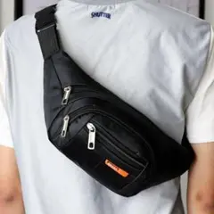 メンズボディバッグ 黒 ミニショルダー 斜め掛け ウエストポーチ スポーツ 安い