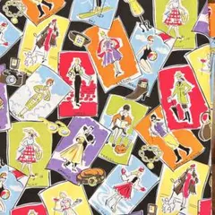 Vintage Paris Lady｜コットン混紡｜約105cm × 45cm