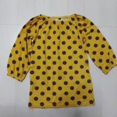 W) キッズ チュニック 110 イエロー ドット