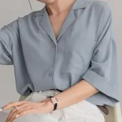 Dazy シャツ ブラウス 水色 半袖