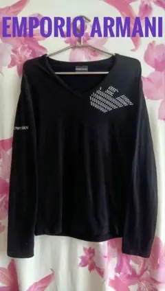 EMPORIO ARMANI アルマーニ　ラインストーン　長袖Tシャツ　Mのサムネイル