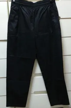 ブラック ストレートパンツ ゴムウエスト