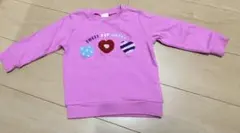 しまむら ピンク 裏毛トレーナー 90