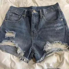 デニム ショートパンツ ダメージ加工 Mサイズ