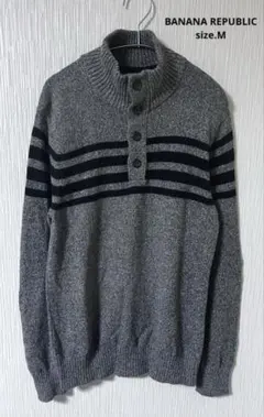 【美品】 BANANA REPUBLIC ニット セーター　グレー　サイズ.M