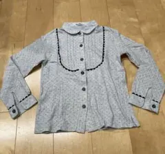 familiar ドット柄ボタン付き長袖カットソー 120cm