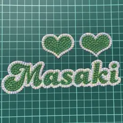 デコうちわ パーツ Masaki ハート 緑 うちわデコ