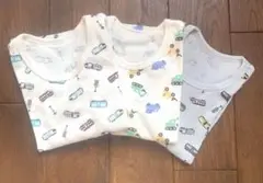 長袖肌着 3枚セット バス・電車プリント　西松屋